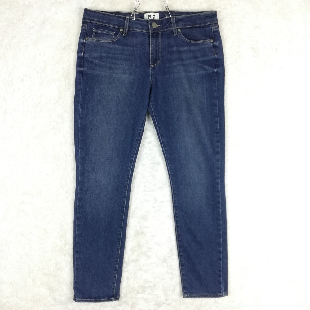 Paige Womens Jeans Skinny Skyline Ankle Peg Blue Denim Mid Whiskering Mila‎ 31